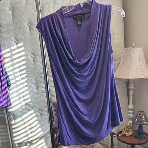 Cable & Gauge Purple Cowl Neck Blouse